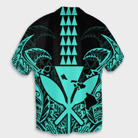 Hawaii Polynesian Kanaka Kakau Hawaiian Shirt - Alan Style Turquoise - AH - Polynesian Pride