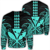 Hawaii Polynesian Kanaka Kakau Sweatshirt - Alan Style Turquoise - AH Unisex Black - Polynesian Pride
