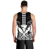 Hawaii Polynesian Kanaka Kakau Tank Top - Alan Style White - AH - Polynesian Pride
