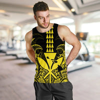 Hawaii Polynesian Kanaka Kakau Tank Top - Alan Style Yellow - AH - Polynesian Pride