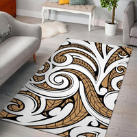 Hawaii Polynesian Maori Ethnic Ornament Gold Area Rug - AH - Polynesian Pride