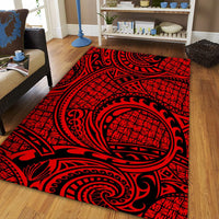 Hawaii Polynesian Maori Lauhala Red Area Rug - AH - Polynesian Pride