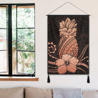 Hawaii Polynesian Pineapple Hibiscus Hanging Poster - Orange - AH - Polynesian Pride