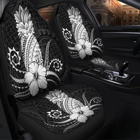 Hawaii Polynesian Pineapple Hibiscus Car Seat Covers - White - AH - Polynesian Pride