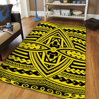Hawaii Polynesian Seamless yellow Area Rug - AH - Polynesian Pride