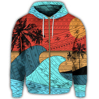 Hawaii Polynesian Sun Down Zip Hoodie - Polynesian Pride