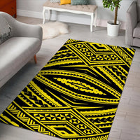 Hawaii Polynesian Tatau Yellow Area Rug - AH - Polynesian Pride