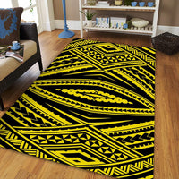 Hawaii Polynesian Tatau Yellow Area Rug - AH - Polynesian Pride
