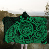 Hawaii Polynesian Turtle Hooded Blanket - Green - AH - Polynesian Pride