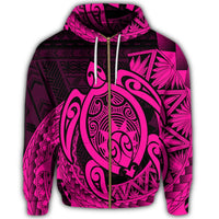 Hawaii Polynesian Turtle Zip Hoodie Pink - Polynesian Pride