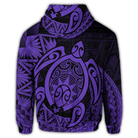 Hawaii Polynesian Turtle Zip Hoodie Purple - Polynesian Pride