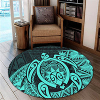 Hawaii Polynesian Turtle Round Carpet - Turquoise - AH - Polynesian Pride