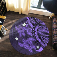 Hawaii Polynesian Turtle Hibiscus Round Carpet - Purple - AH - Polynesian Pride