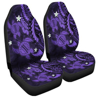 Hawaii Polynesian Turtle Hibiscus Car Seat Covers - Purple - AH Universal Fit Black - Polynesian Pride