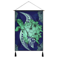 Hawaii Polynesian Turtle Hibiscus Hanging Poster1 - AH Hanging Poster Cotton And Linen - Polynesian Pride