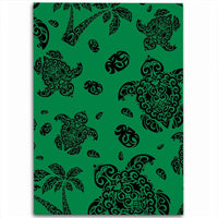 Hawaii Polynesian Turtle Palm And Sea Pebbles Green Area Rug - AH Luxurious - Polynesian Pride