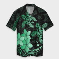 Hawaii Polynesian Turtle Plumeria Hawaiian Shirt - Pog Style Green - AH Unisex Black - Polynesian Pride