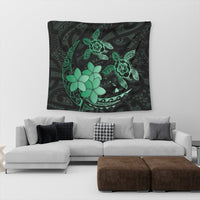 Hawaii Polynesian Turtle Plumeria Tapestry - Pog Style Green - AH - Polynesian Pride
