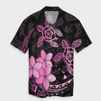 Hawaii Polynesian Turtle Plumeria Hawaiian Shirt - Pog Style Pink - AH Unisex Black - Polynesian Pride