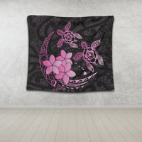 Hawaii Polynesian Turtle Plumeria Tapestry - Pog Style Pink - AH - Polynesian Pride