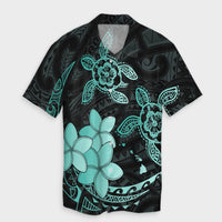 Hawaii Polynesian Turtle Plumeria Hawaiian Shirt - Pog Style Turquoise - AH Unisex Black - Polynesian Pride