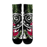 Hawaii Polynesian Turtle Tropical Hibiscus Plumeria Crew Socks - AH - Polynesian Pride