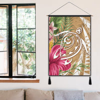 Hawaii Polynesian Turtle Tropical Hibiscus Plumeria Hanging Poster - Gold - AH - Polynesian Pride