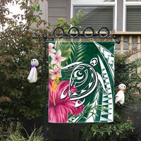 Hawaii Polynesian Turtle Tropical Hibiscus Plumeria Flag - Green - AH - Polynesian Pride