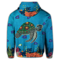 Hawaii Sea Cartoon Zip Hoodie - Polynesian Pride