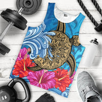 Hawaii Sea Turtle Hibiscus Coconut Tree Tank Top - AH - Polynesian Pride