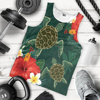 Hawaii Sea Turtle Hibiscus Plumria Tank Top - AH - Polynesian Pride