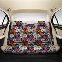 Hawaii Seamless Exotic Pattern With Tropical Leaves Flowers Back Seat Cover One Size Black Back Car Seat Covers - Polynesian Pride