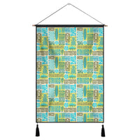 Hawaii Seamless Exotic Tiki Pattern Hanging Poster - AH- Hanging Poster 43 x 65 cm Cotton And Linen - Polynesian Pride