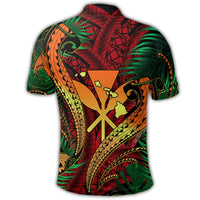Hawaii Shark Polynesian Tropical Polo Shirt Red - Polynesian Pride