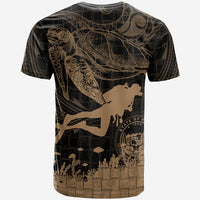 Hawaii Custom T Shirt Scuba Diving With Turtle - Polynesian Pride