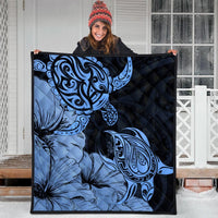 Hawaii Turtle Premium Quilts Polynesian Hibiscus Art Blue - AH - Polynesian Pride
