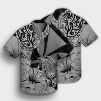 Hawaii Turtle Hawaiian Shirt Polynesian Hibiscus Art Ver 2.0 Gray - AH - Polynesian Pride