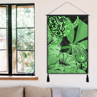 Hawaii Turtle Hanging Poster Polynesian Hibiscus Art Ver 2.0 Green - AH - Polynesian Pride