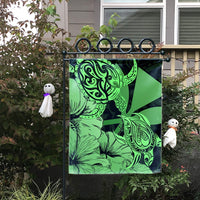 Hawaii Turtle Flag Polynesian Hibiscus Art Ver 2.0 Green - AH - Polynesian Pride