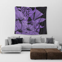 Hawaii Turtle Tapestry Polynesian Hibiscus Art Ver 2.0 Violet - AH - Polynesian Pride