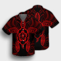 Hawaii Turtle Fixed Red Hawaiian Shirt AH - Polynesian Pride