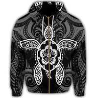 Hawaii Turtle Fixed White Zip Hoodie - Polynesian Pride
