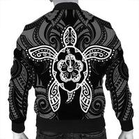 Hawaii Turtle Fixed White Bomber Jacket AH - Polynesian Pride