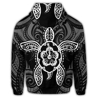 Hawaii Turtle Fixed White Zip Hoodie - Polynesian Pride
