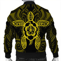 Hawaii Turtle Fixed Yellow Bomber Jacket AH - Polynesian Pride