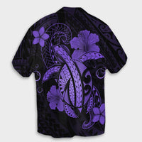 Hawaii Turtle Flower Polynesian Hawaiian Shirt - Purple - AH - Polynesian Pride