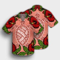 Hawaii Turtle Hibiscus Pink Hawaiian Shirt - Fide Style - AH - Polynesian Pride