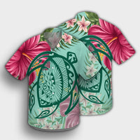 Hawaii Turtle Hibiscus Plumeria Hawaiian Shirt - Hug Style - AH - Polynesian Pride