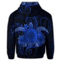 Hawaiian Turtle Hibiscus Polynesian Hoodie Full Style Blue - Polynesian Pride