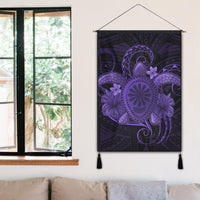 Hawaii Turtle Hibiscus Polynesian Hanging Poster - Full Style - Purple - AH - Polynesian Pride